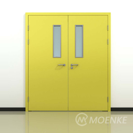 What are the differences in color selection for medical doors in various departments of the hospital